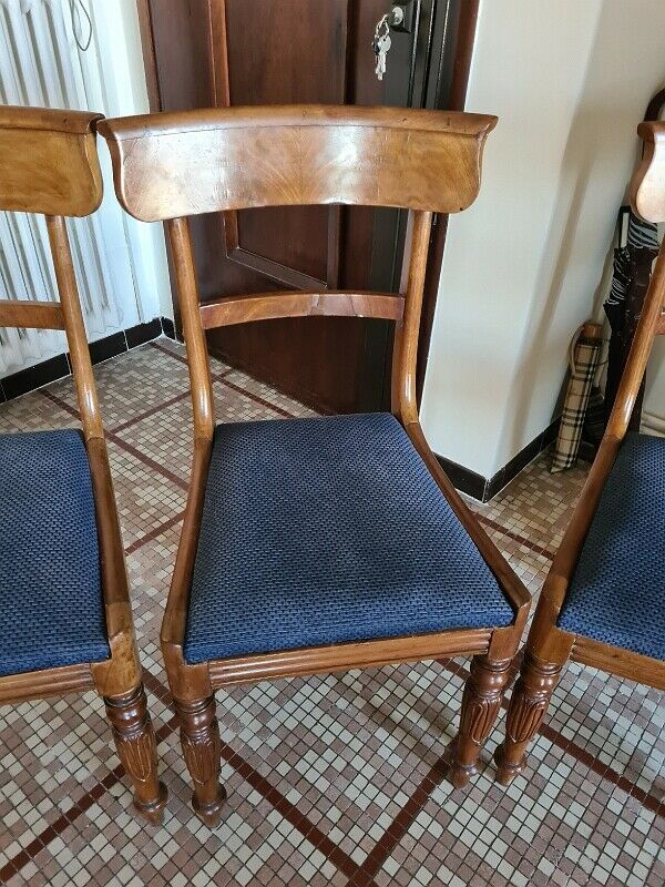 Series of 4 mahogany chairs from the 19th century