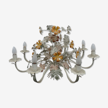 Lustre floral fleurs en métal 8 bras