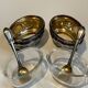 Pair of silver and crystal salt cellars
