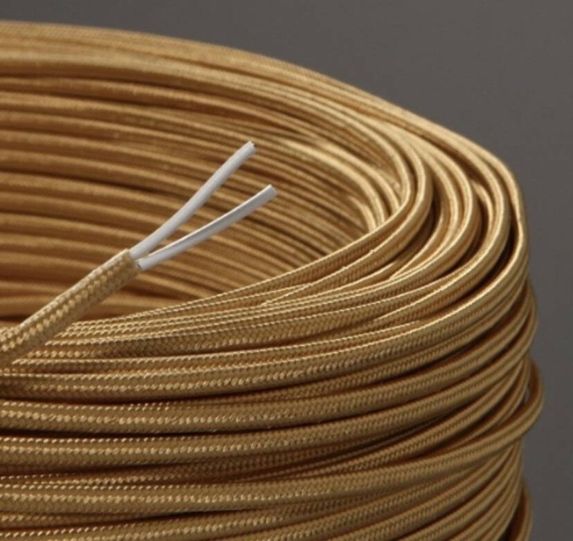 Stone lamp, fabric cable, cotton shade