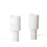 Pair of alabaster lamps, contemporary work