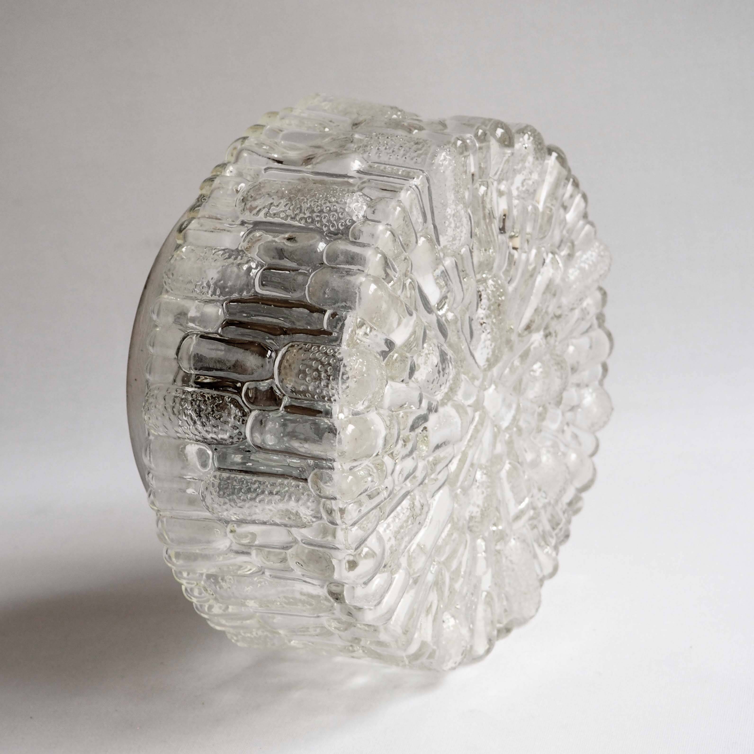 Molded glass ceiling light 1960s