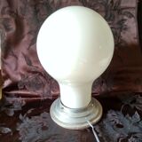 Table lamp, large white opaline in the shape of a light bulb