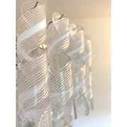 Transparent and White “Ricci” Murano Glass Chandelier