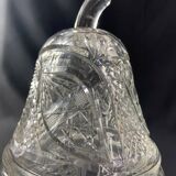 Large covered pear-shaped jar in Bohemian cut crystal