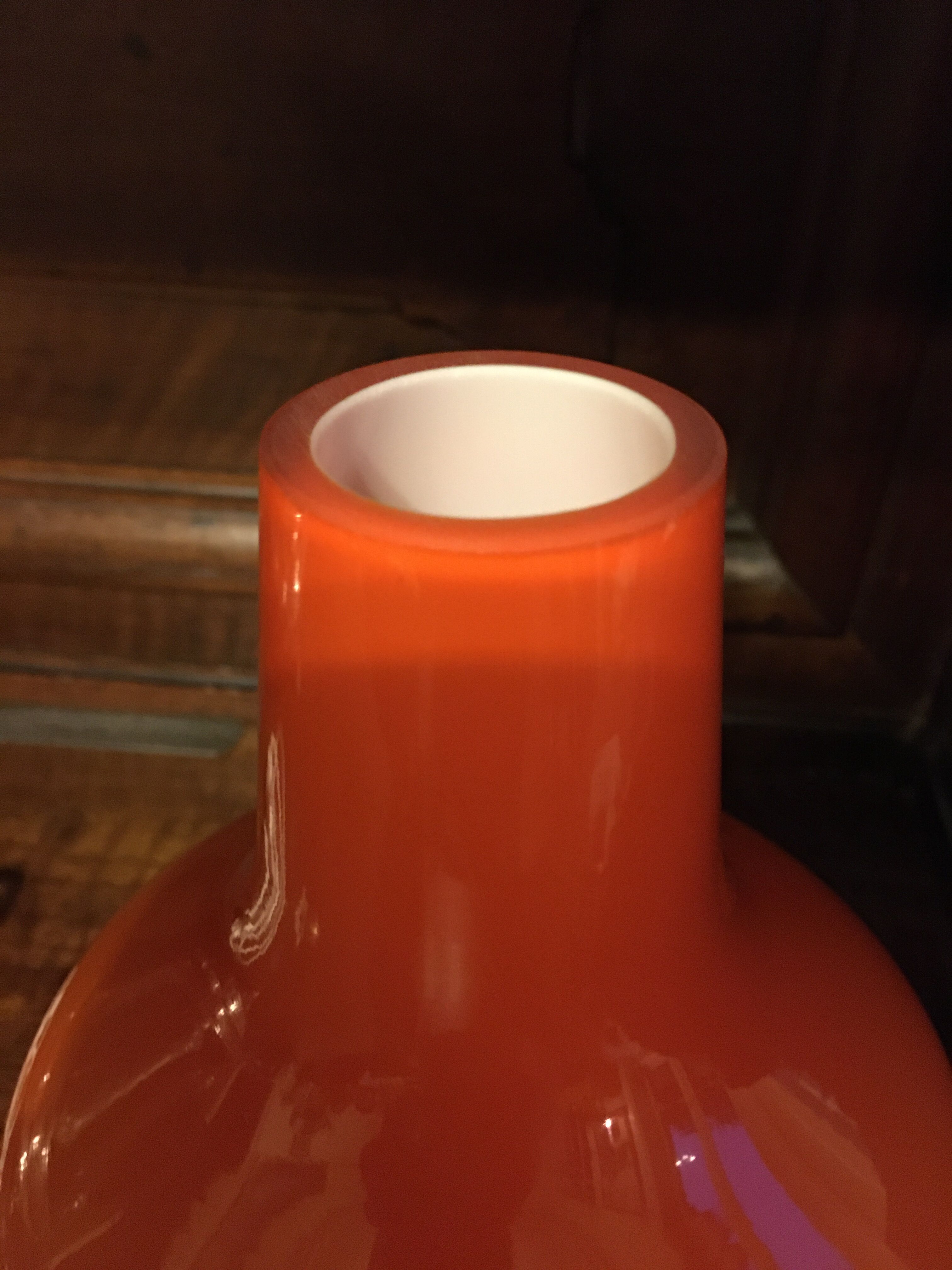 60'S vintage orange opaline lamp