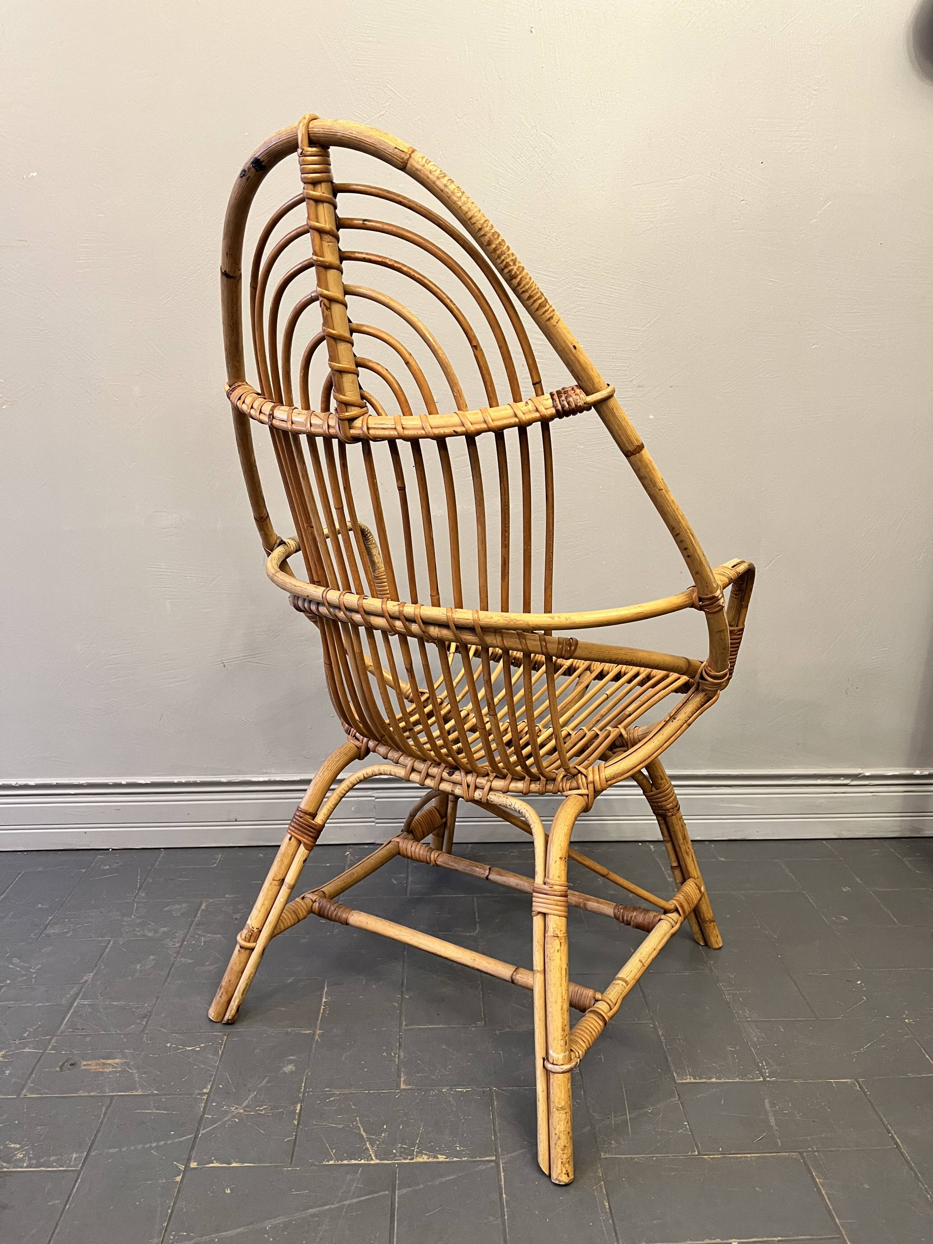 Fauteuil en rotin vintage