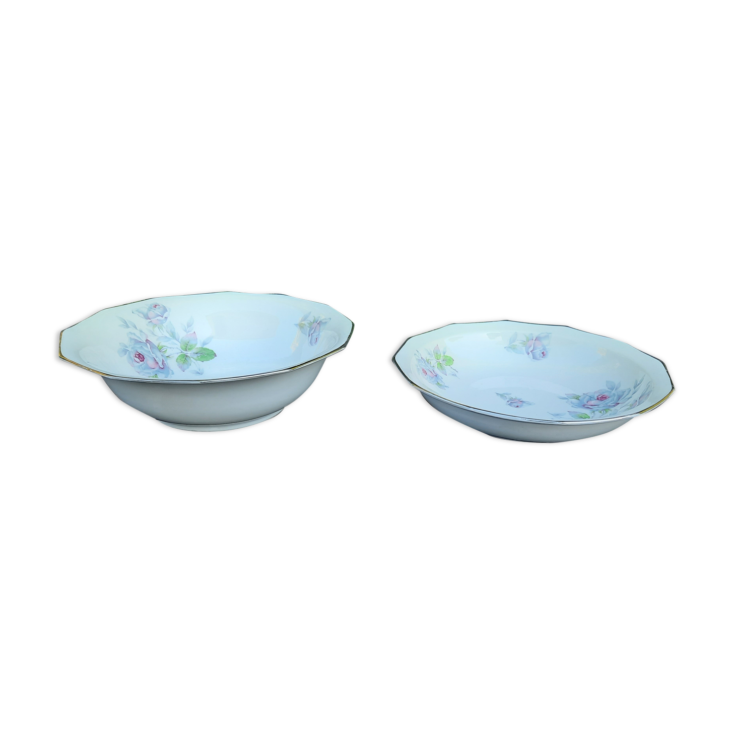 1 bowl and 1 porcelain hollow dish