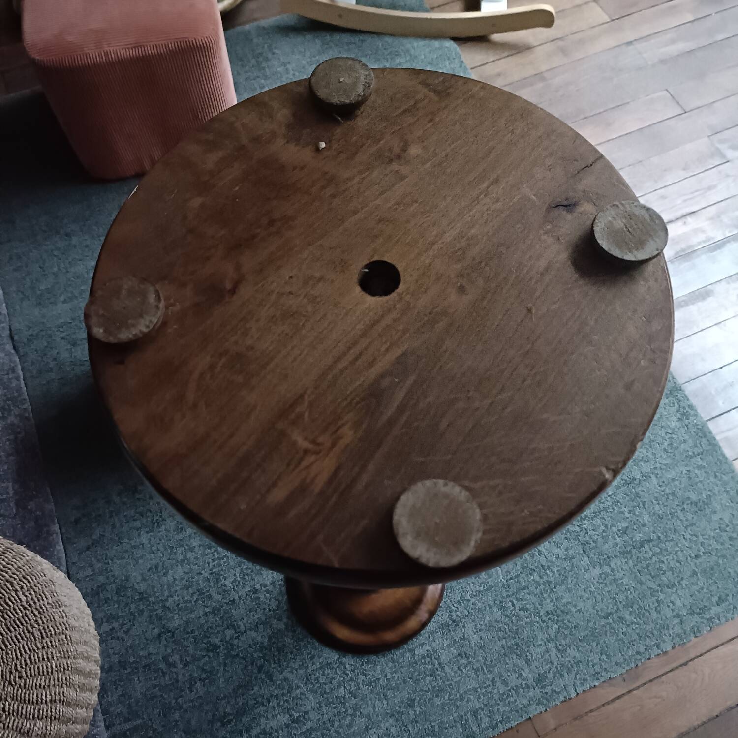 Plant stand, turned wooden plant holder