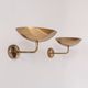 Pair of vintage wall lights, patinated brass, France 1970.