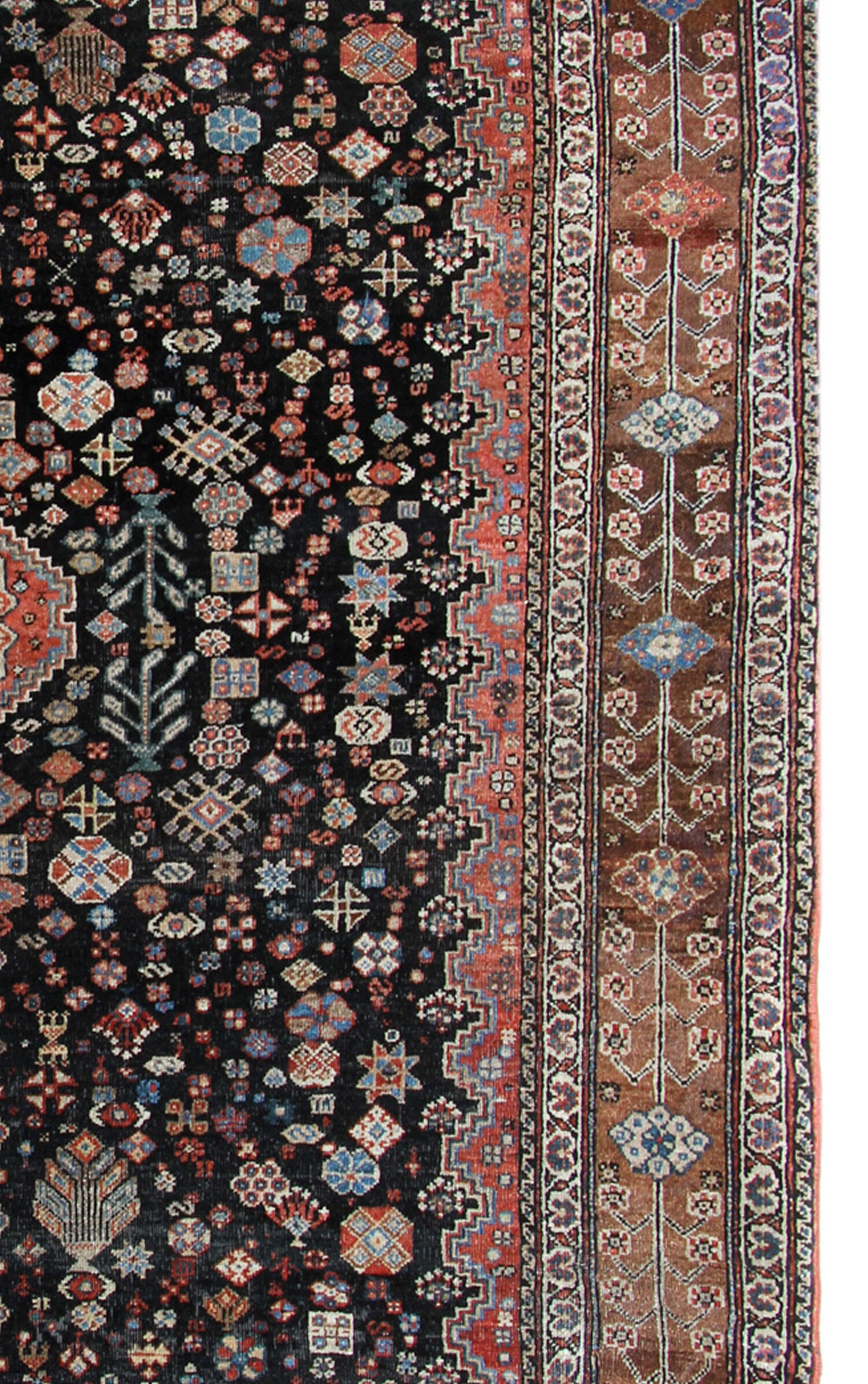 Traditional Antique Shirvan Carpet Handwoven Brown Wool Persian Area Rug