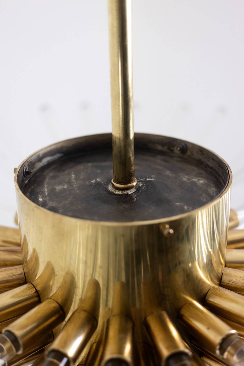 Radiant glass tube chandelier. Contemporary design.