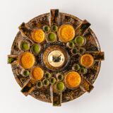 Sputnik wall lamp in brown and orange ceramic, Germany, 1970s.