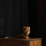 Scandinavian decorative wooden vase from the mid-20th century, 1960s.