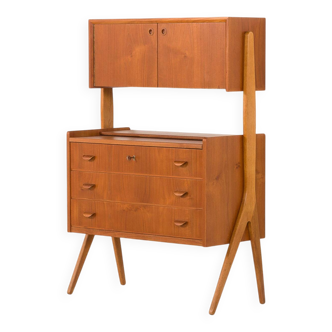 Danish teak secretire with hidden vanity attr. to Poul Volther, 1960s
