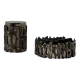 Brutalist top smoking set, ashtray and cigars box, Morbelli Italy 1970