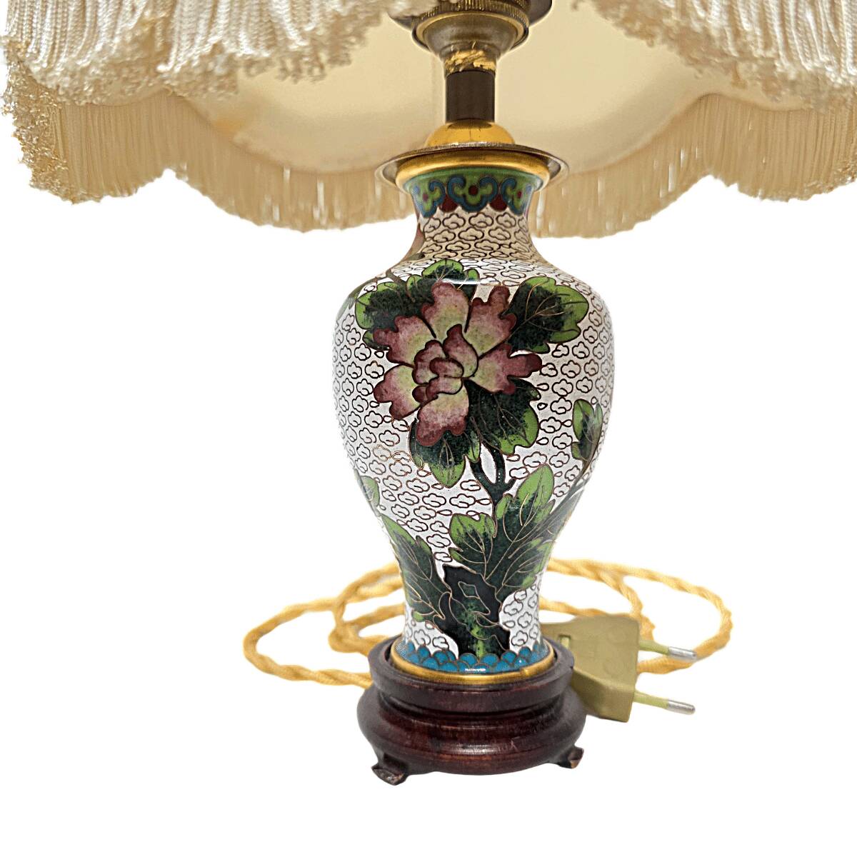 2 Vintage Cloisonné Table Lamps, mid 1900s