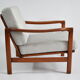 Vintage scandinavian armchair, designer Z.Baczyk, 1960s, light grey fabric