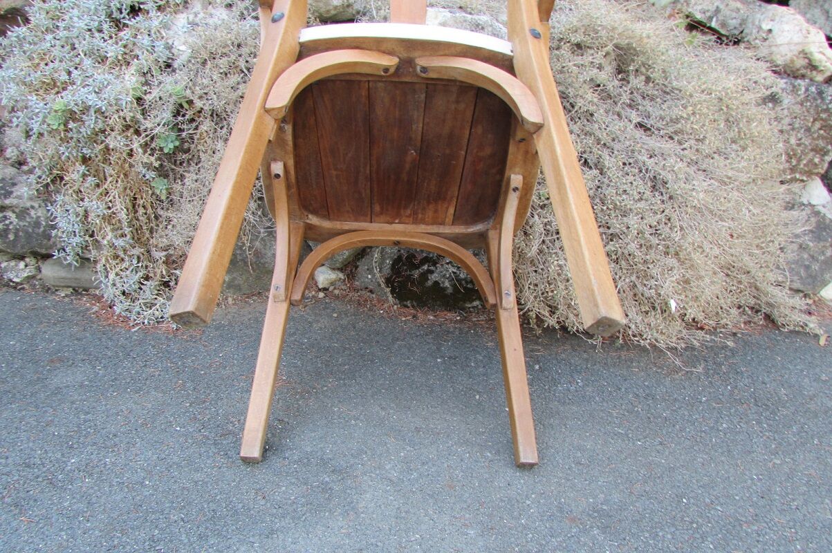 Armchair, beech and fabric