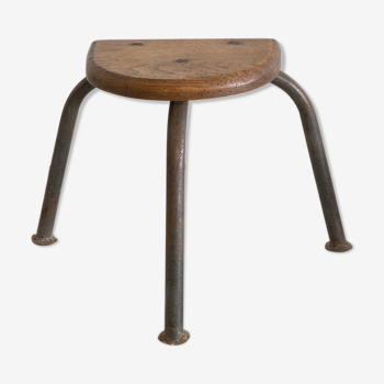 Wooden and tripod metal stool
