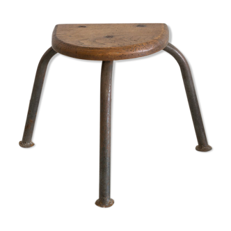 Wooden and tripod metal stool