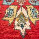 Vintage red Berber rug with multicoloured patterns - 145 x 300 cm