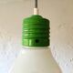 Suspension in opaline and green metal, Italy, 1960.