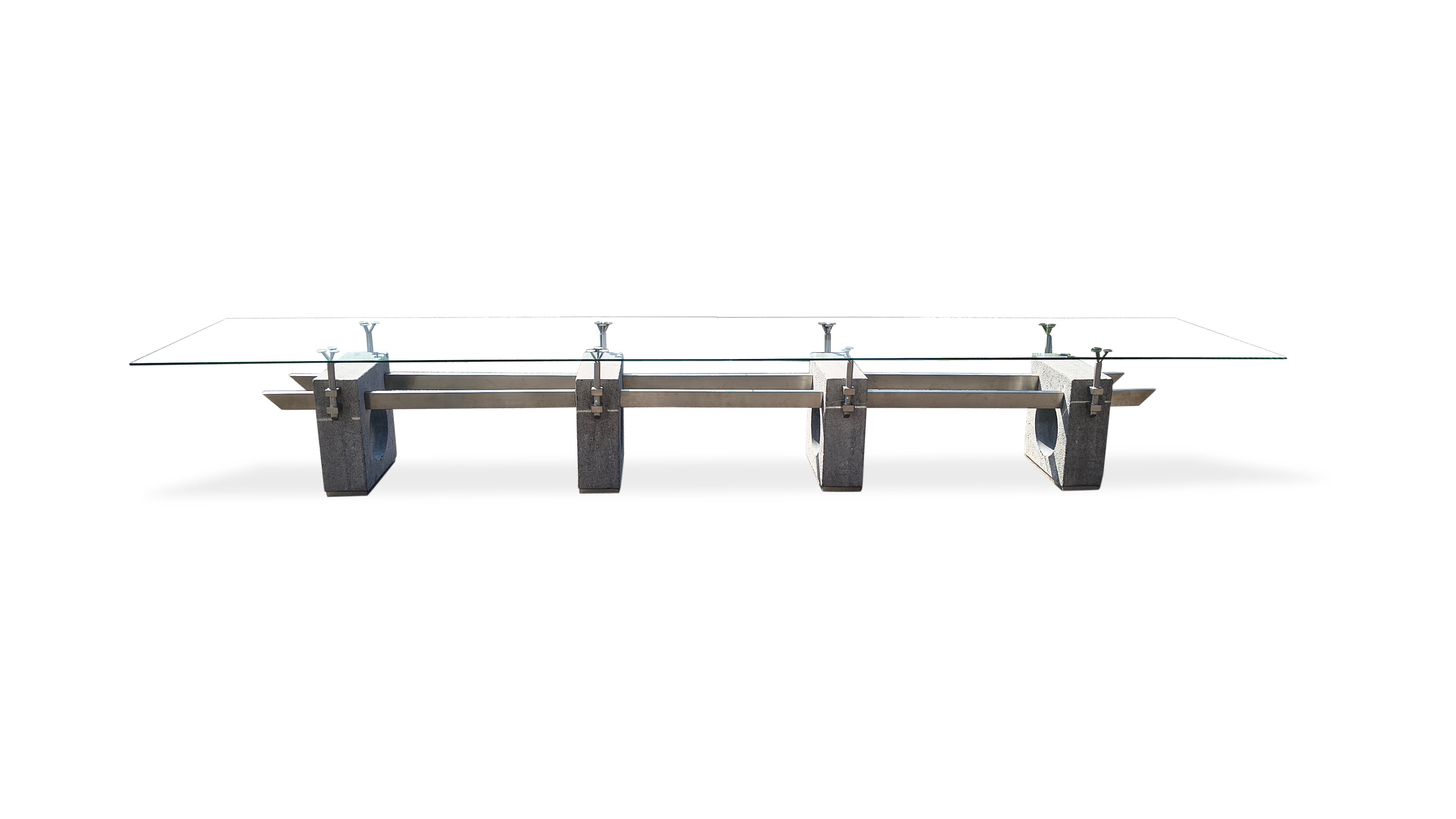 Huge brutalist concrete conference or dining table, 1970s