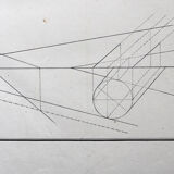 Old drawing - study of geometry - Ecole Royale Polytechnique 1824