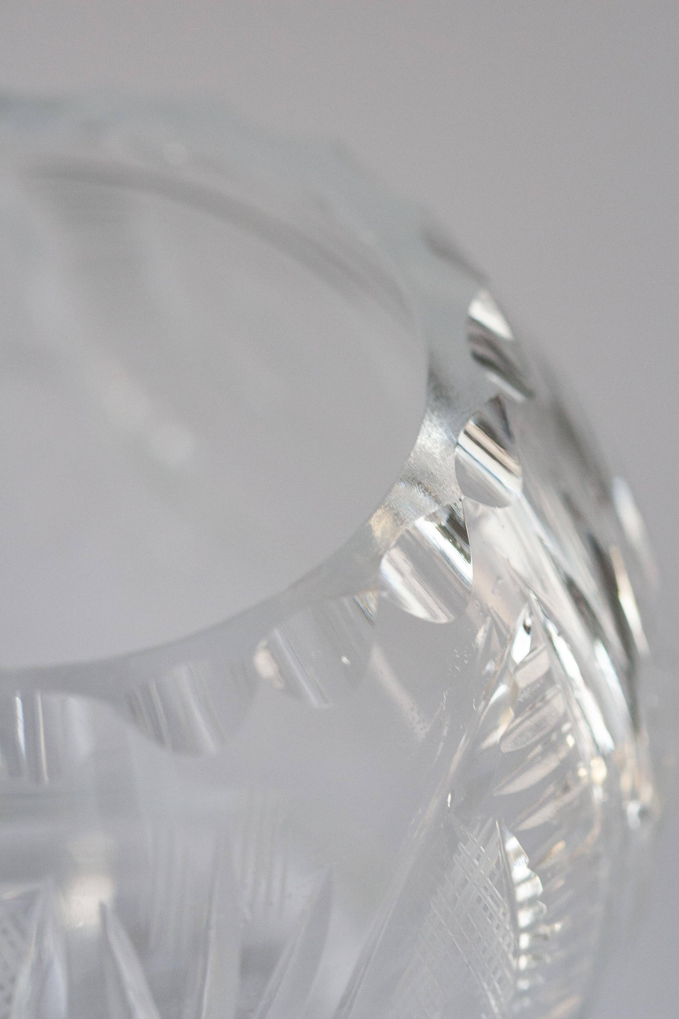 Vintage sugar bowl in crystal and clear glass, Italy, 1960s.