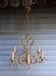 Antique cage chandelier in gilded bronze and crystal, 6 lights / working condition l gau