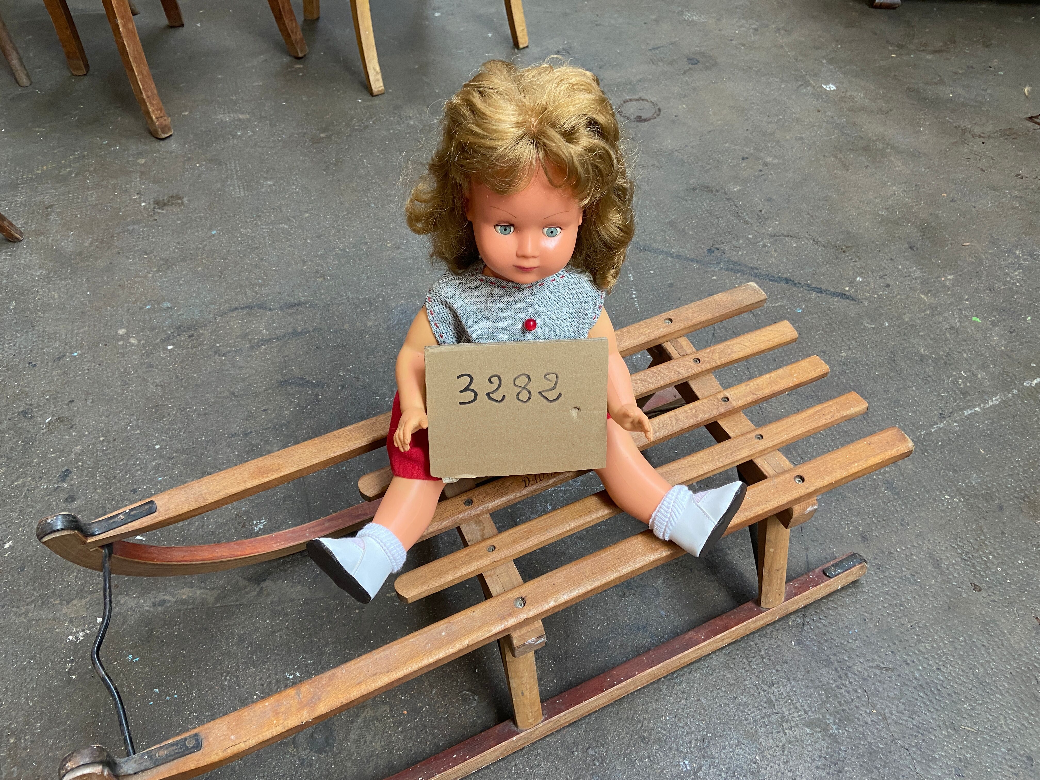 Sledding old alsace decoration noel davos 1960