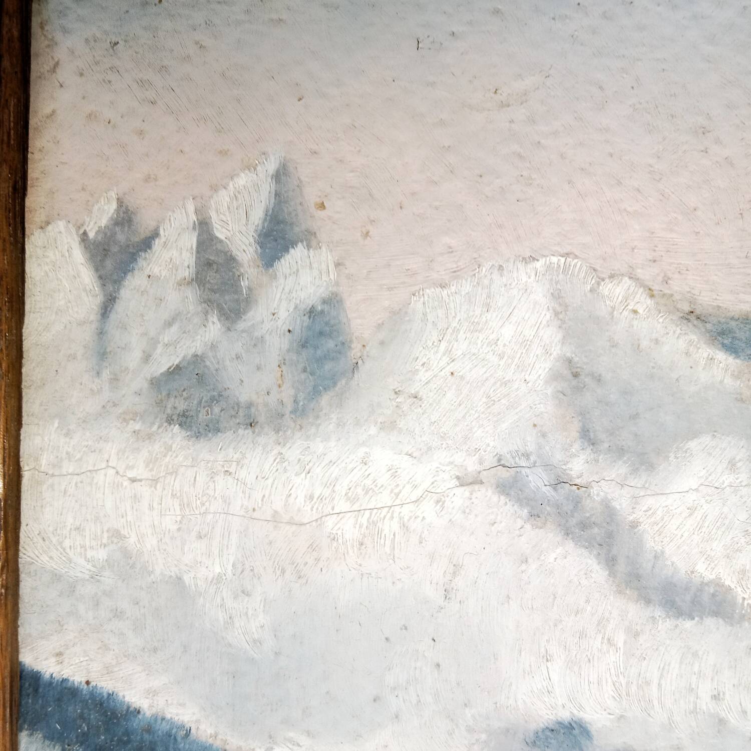 Mountain Landscape Painting from 1946 signed Frame