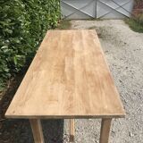Table de ferme chêne massif avec tiroir
