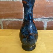 Vintage polychrome ceramic soliflore vase in the old style vallauris
