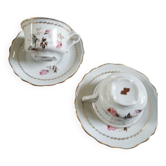 Grandes tasses vintage en porcelaine