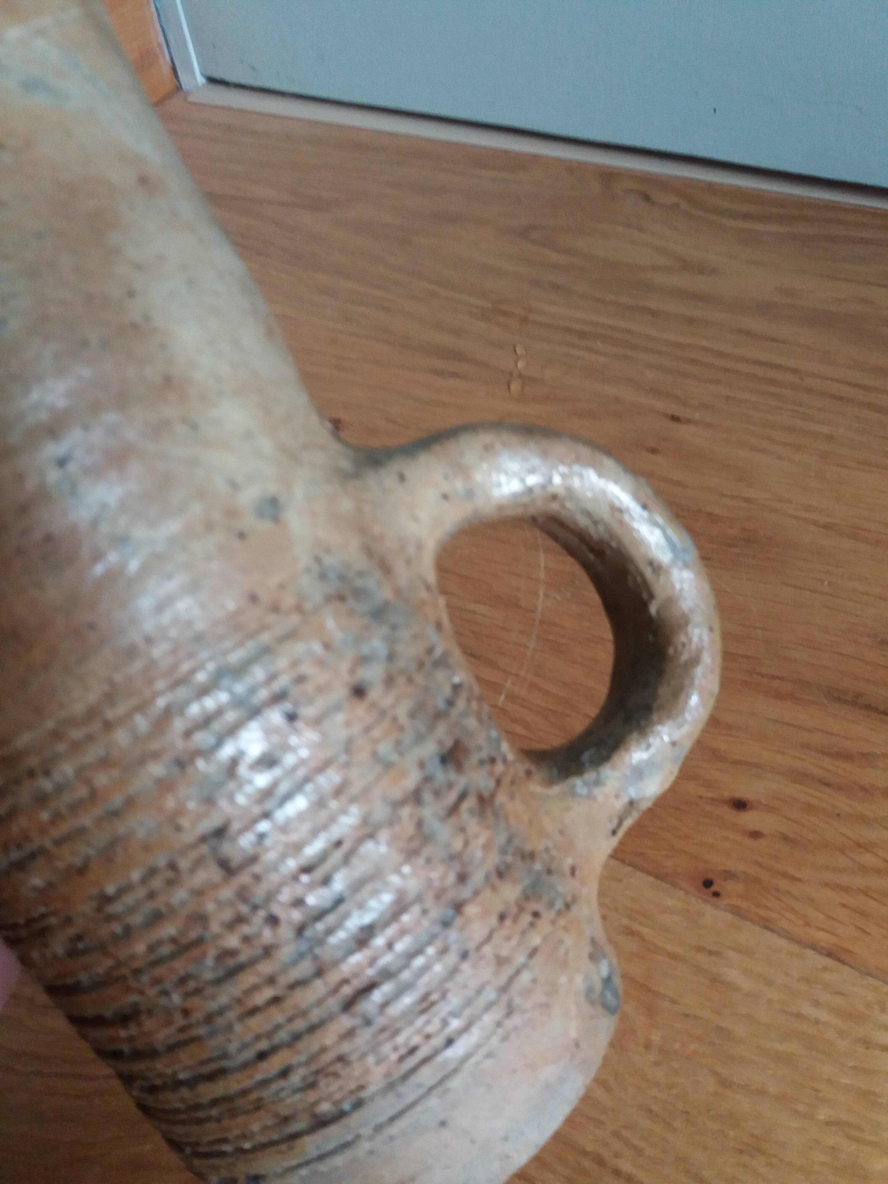 Brutalist vase pitcher signed in stoneware