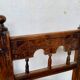 Series of 4 brutalist rustic chairs in carved wood straw seat