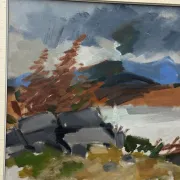 Original Swedish Oil on Canvas – “Landscape” by Ivar Hjertqvist – Vintage & Framed 74 × 65 cm (29" × 25.5")