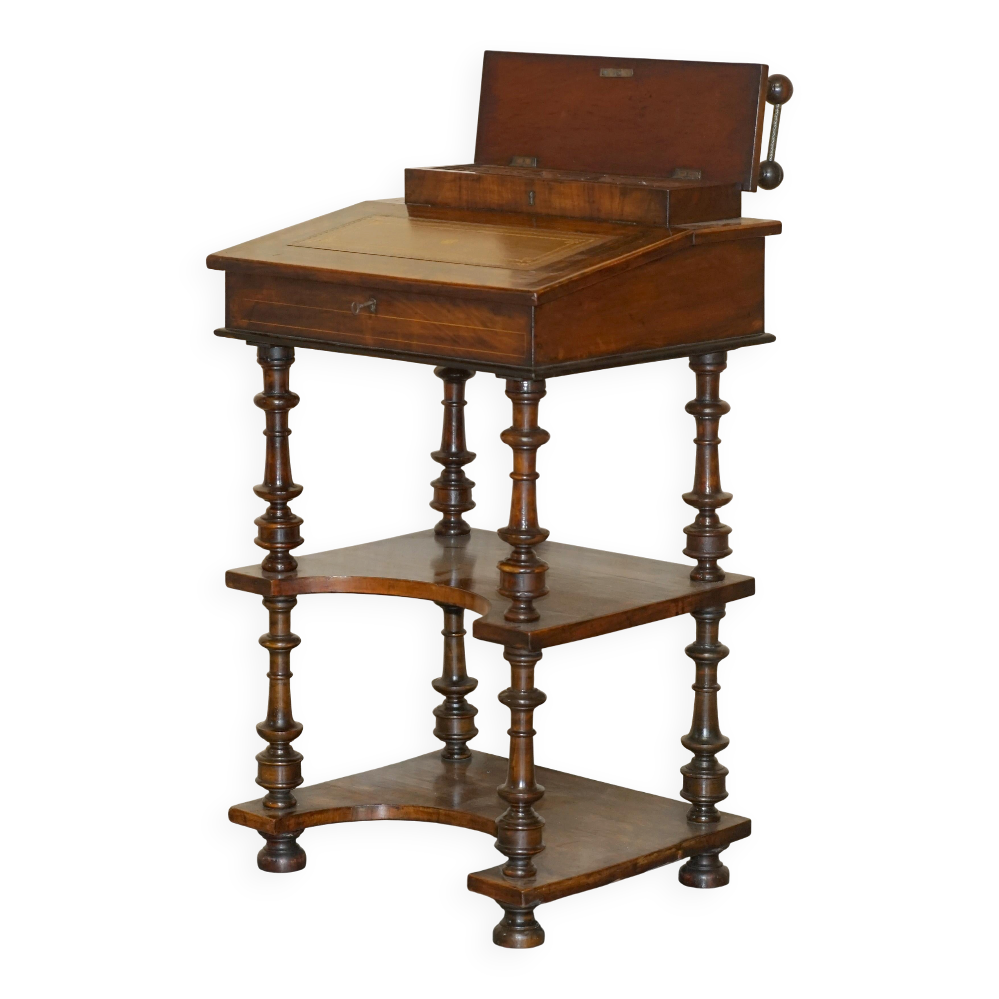 Pair of fully restored antique Davenport desks.