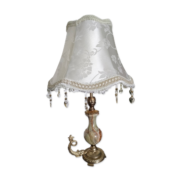 Vintage table lamp in onyx and brass, Italy