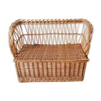 Old toy chest in rattan