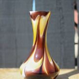Italian opaline vase, flower pot, flower vase, blown glass, retro, interior decoration