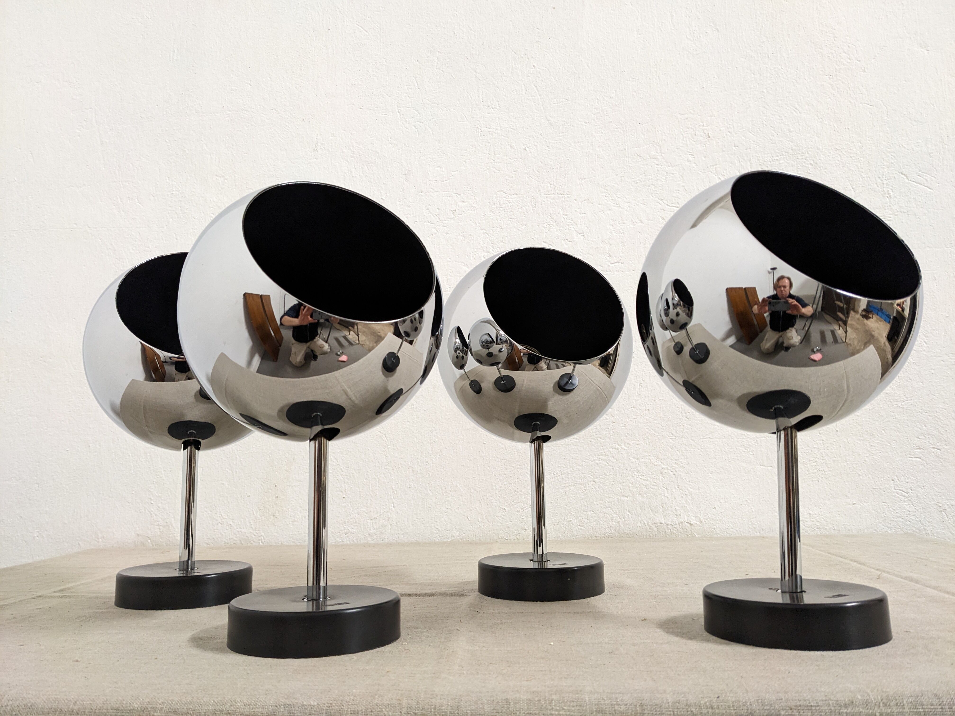 Series of 4 wall lights eye ball XL by Staff Leuchten years 60/70