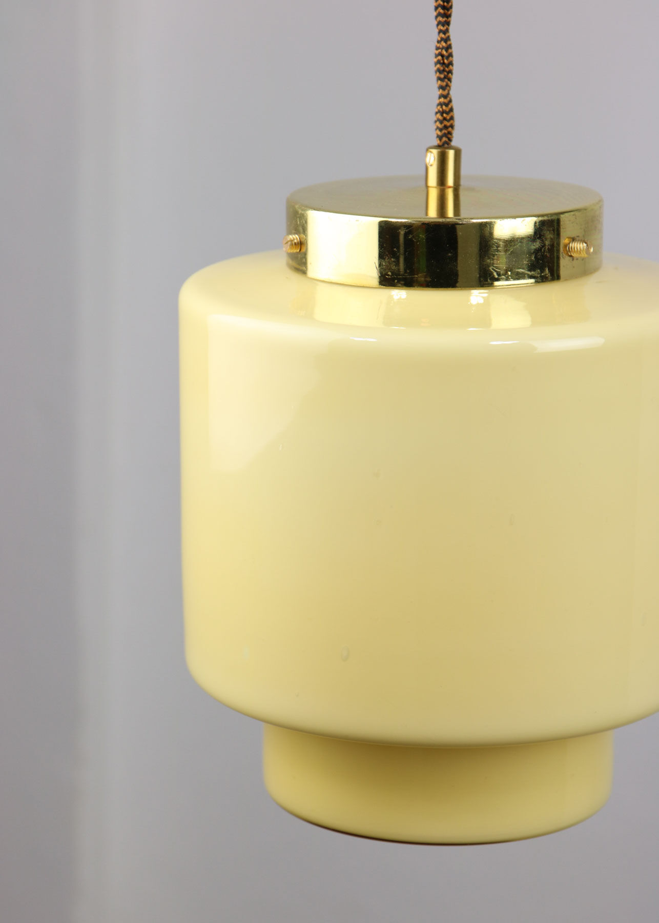 Vintage Mid-century Glass Pendant Lamp