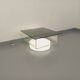 Vintage Italian square illuminated coffee table in glass and plexiglass