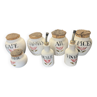 Biot faience spice pots set