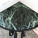 Console d'angle encoignure, fer forgé et marbre, déco vintage