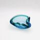 Flavio Poli Seguso Sommerso Emerald Green Blue Vintage 60s Ashtray