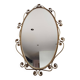 Miroir ovale en laiton doré et de cor floral, Années 1950